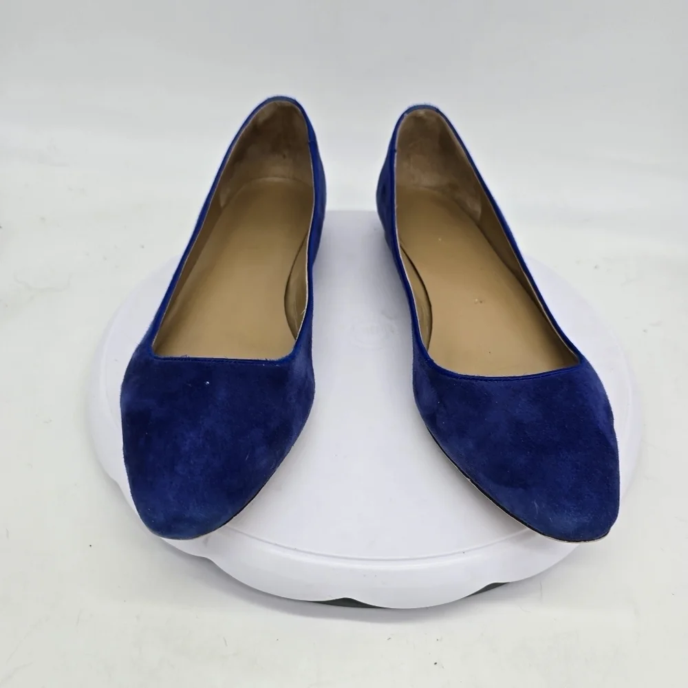 Talbots Shoe Women's 10.5M Edison Ballet Flat Slip On Suede Blue